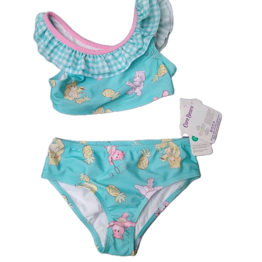Care Bears Swimsuit Bikini Girls Size 5T Two Piece UPF Sunblock Protection